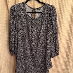 Blue Boxy 3/4 Sleeve Blouse